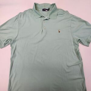 Polo Ralph Lauren light green 100% Cotton short sleeve polo shirt mens XLT